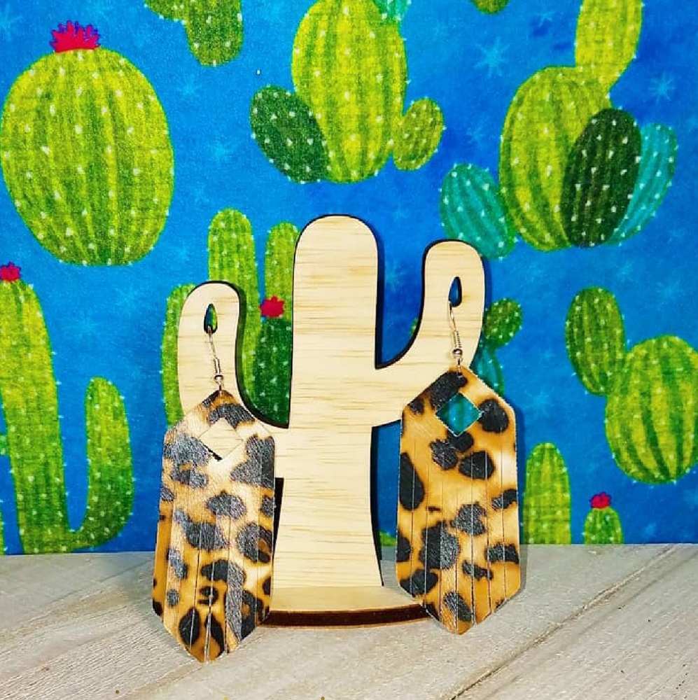 Cheetah fringe earrings
